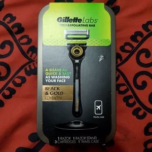 Gillette Labs with Exfoliating Bar Men's Black & Gold Edition NEW